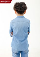 Áo Sơ Mi Dài Tay Bé Trai Jeans Ôm Vừa N3121J2019