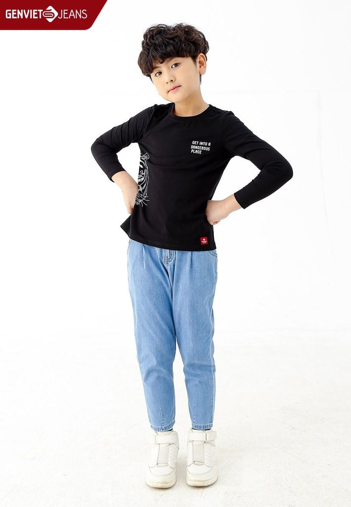 Áo Thun Dài Tay Bé Trai Thun Ôm Vừa K4121T2014