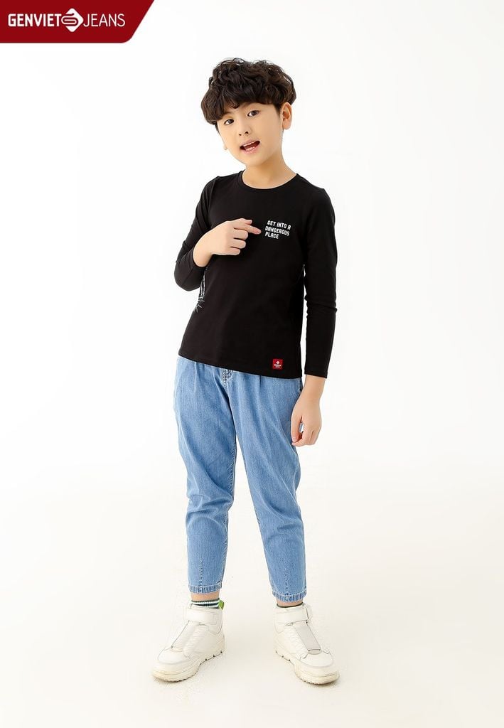 Áo Thun Dài Tay Bé Trai Thun Ôm Vừa K4121T2014