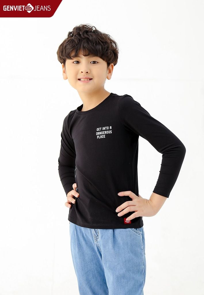 Áo Thun Dài Tay Bé Trai Thun Ôm Vừa K4121T2014