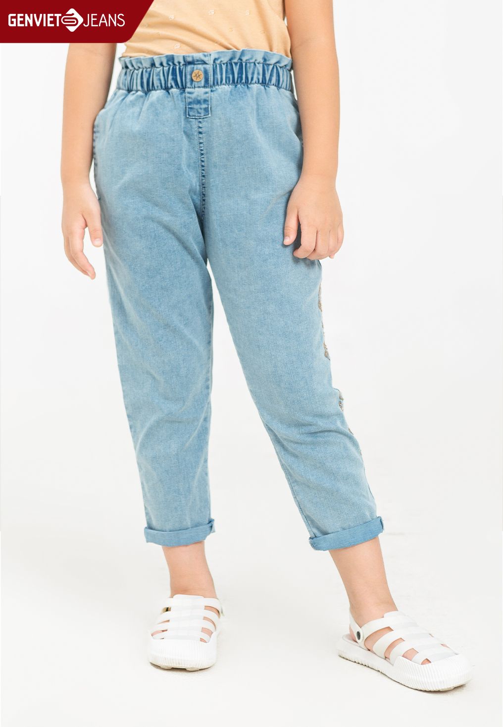  Quần Dài Bé Gái Jeans Col Thụng NQ104J2150 