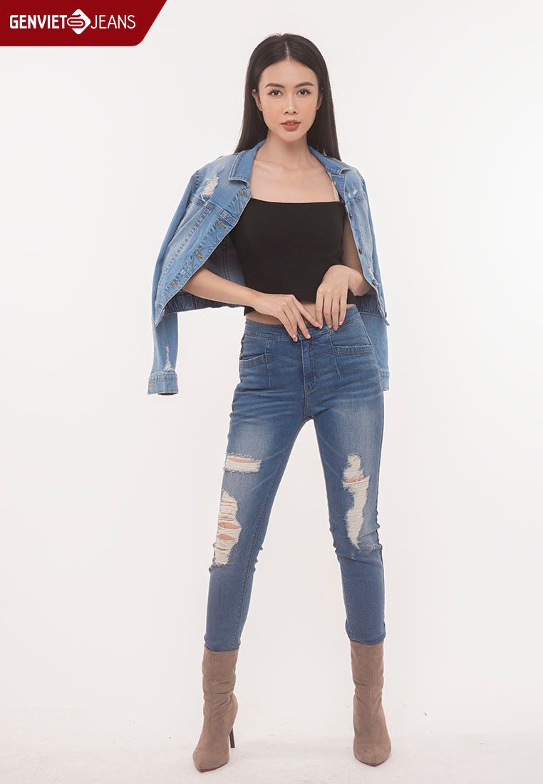  Quần Dài Nữ Jeans Col Cơ Bản TQ103J774 