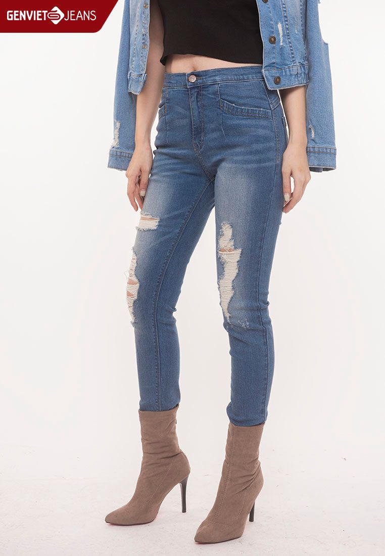  Quần Dài Nữ Jeans Col Cơ Bản TQ103J774 