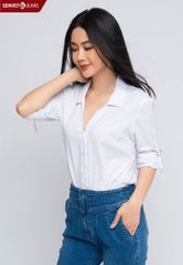 TA124C548 - Áo Sơmi Trơn Cổ Đức Tay Nẹt Vạt Cài