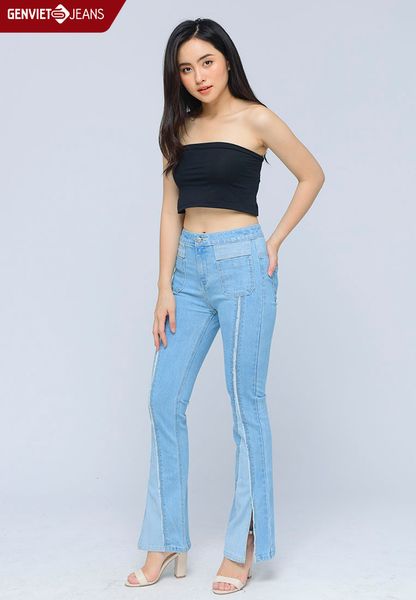  XQ110J929 - Quần Dài Jeans Nữ Ống Vảy 