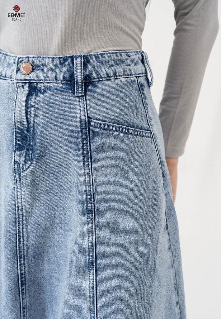 Juyp Dài Jeans Nữ Dáng Xoà TJ227J8413