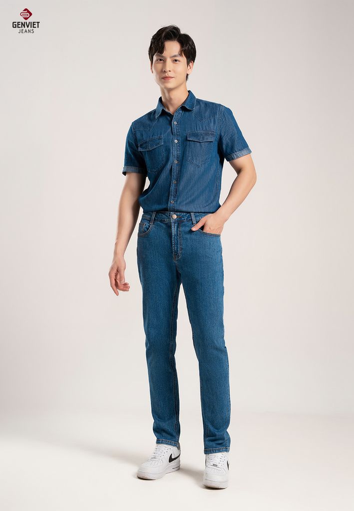 Quần Jeans Nam Ống Col Đứng D1108J8136