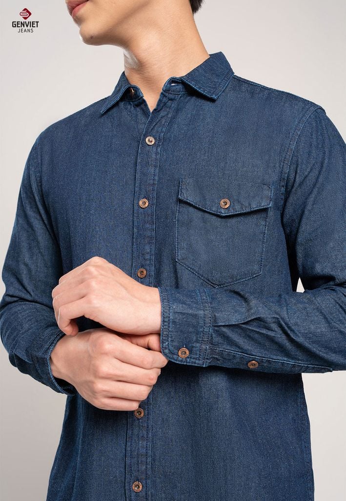 Áo Sơ Mi Jeans Dài Tay Nam