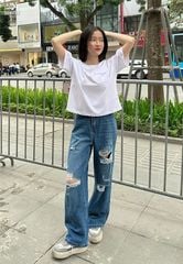 Quần Jeans Nữ Ống Suông XQ124J8271