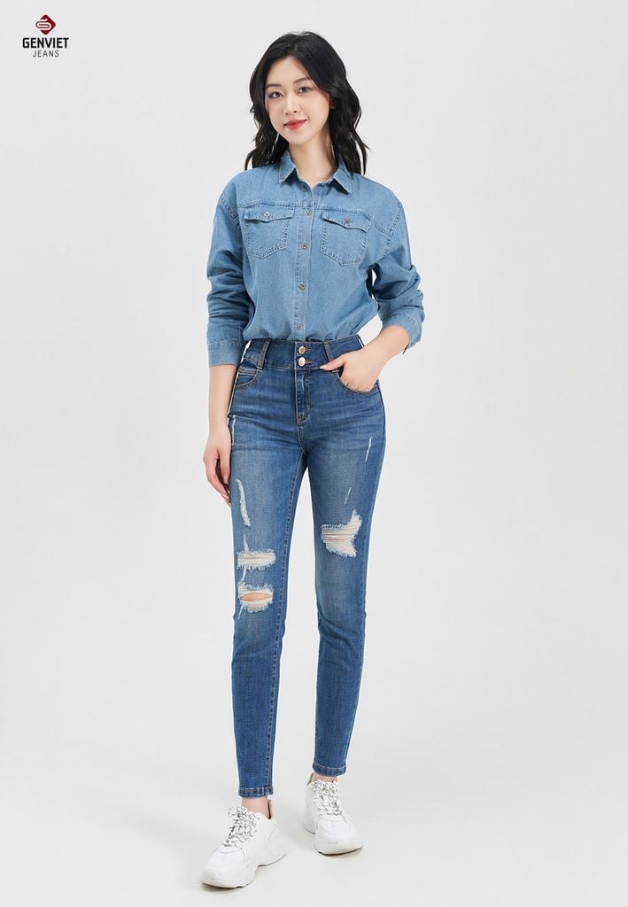 Quần Jeans Nữ Ống Col Vừa TQ103J8158