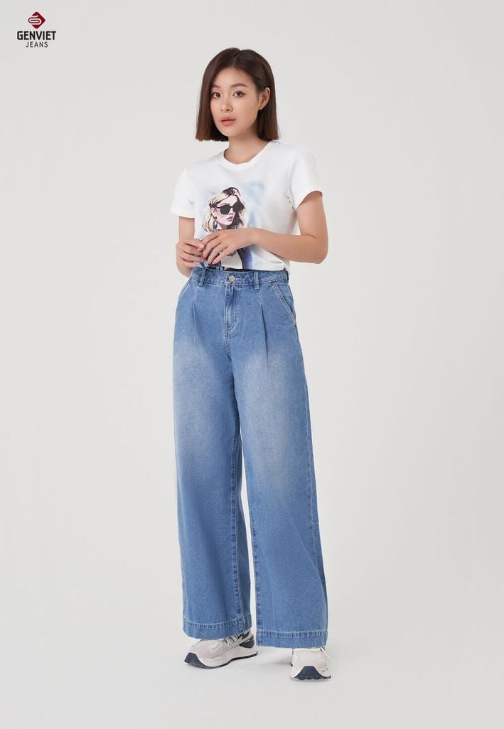 Quần Jeans Nữ Ống Suông XQ124J8530