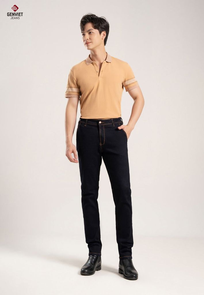 Quần Jeans Nam Ống Col Đứng T1108J8144