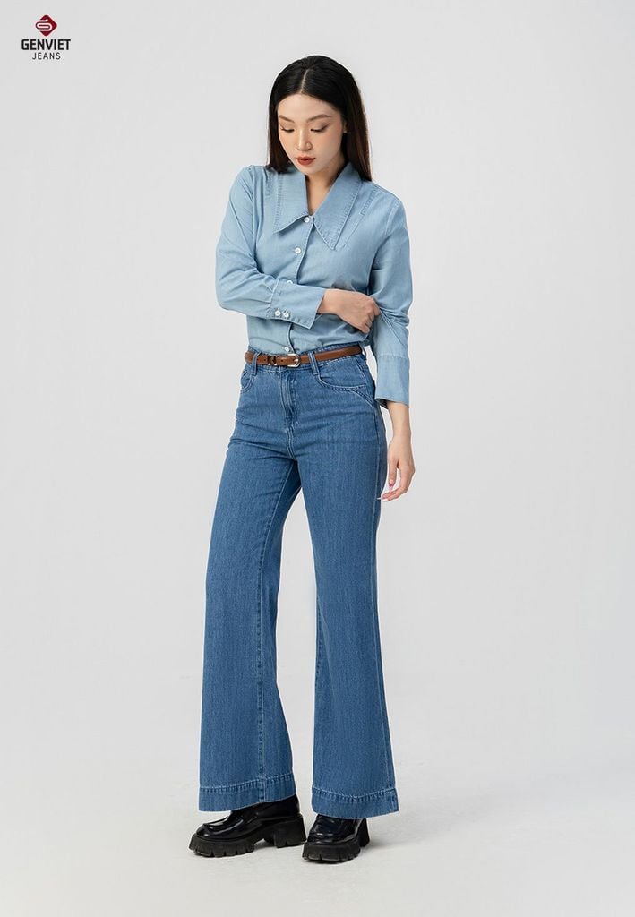 Quần Jeans Nữ Ống Suông TQ124J8529