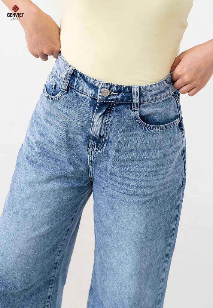 Quần Dài Nữ Jeans Suông Trẻ Trung TQ124J8620