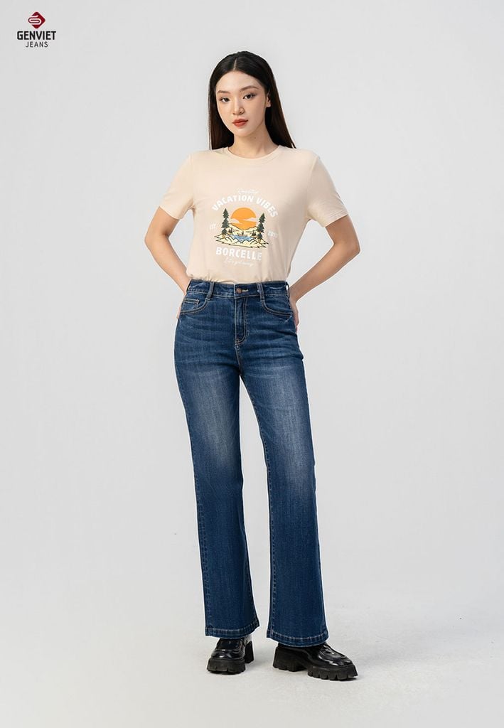 Quần Jeans Nữ Ống Vảy TQ110J8533