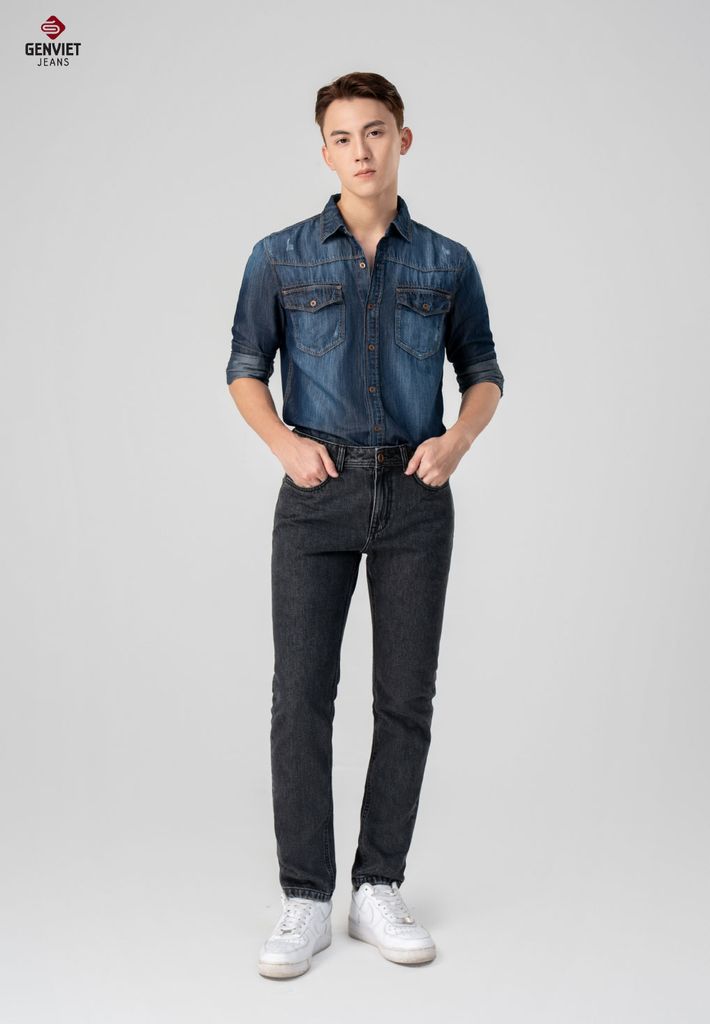 Quần Jeans Nam Ống Col Đứng D1108J8100