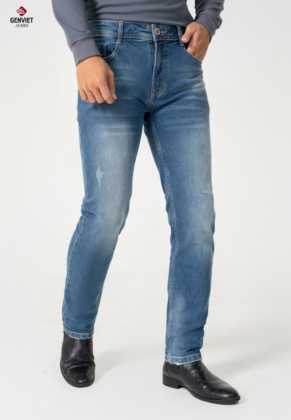  Quần Dài Nam Jeans Col Cơ Bản Trẻ Trung T1103J8375 