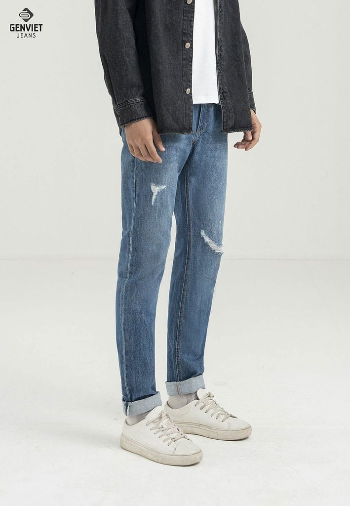 Quần Jeans Nam Ống Col Đứng T1108J8099