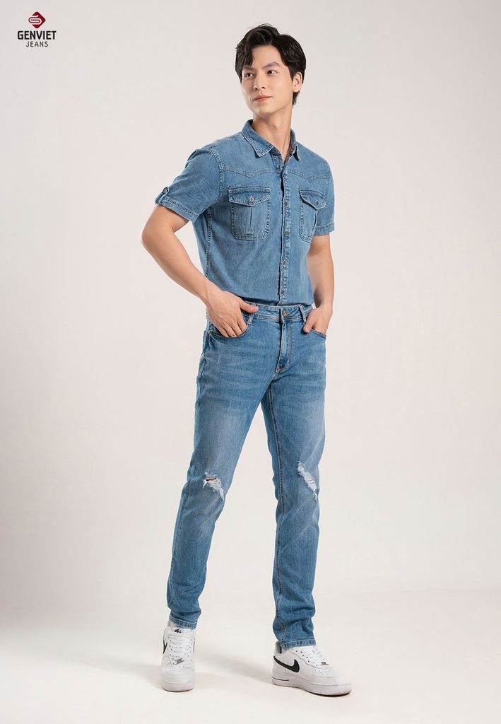Quần Jeans Nam Ống Col Vừa T1103J8139