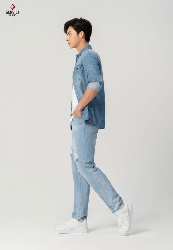 Quần Jeans Nam Dáng Col Thụng T1104J8517