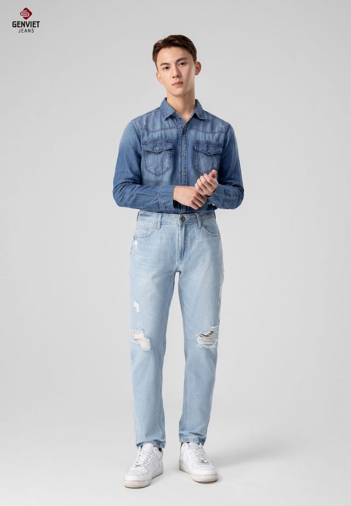 Quần Jeans Nam Dáng Col Thụng T1104J8289