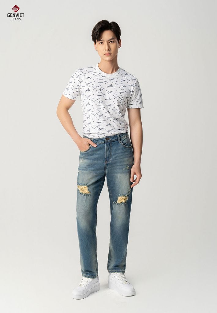 Quần Jeans Nam Dáng Col Thụng T1104J8517