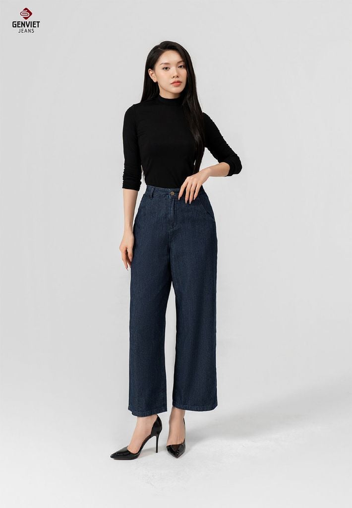 Quần Jeans Nữ Ống Suông TQ124J8163