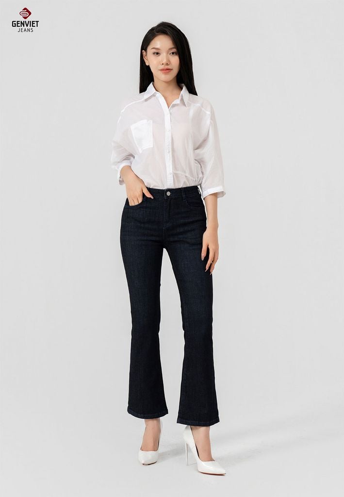 Quần Jeans Nữ Ống Vảy TQ110J8490