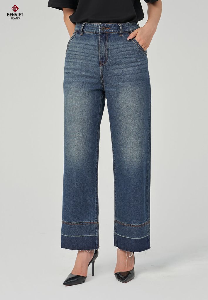 Quần Jeans Nữ Suông Vừa