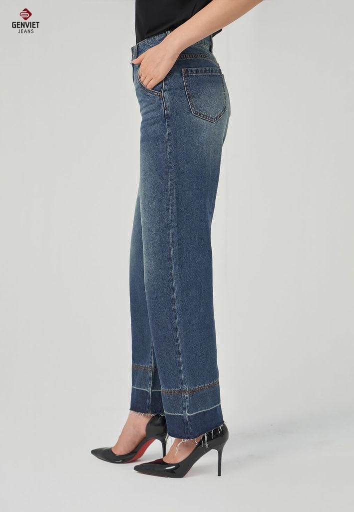 Quần Jeans Nữ Suông Vừa