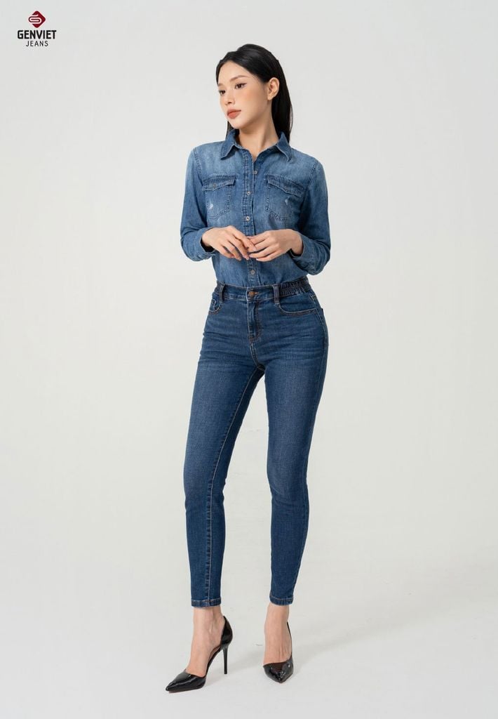 Quần Jeans Nữ Ống Col Vừa DQ103J8392