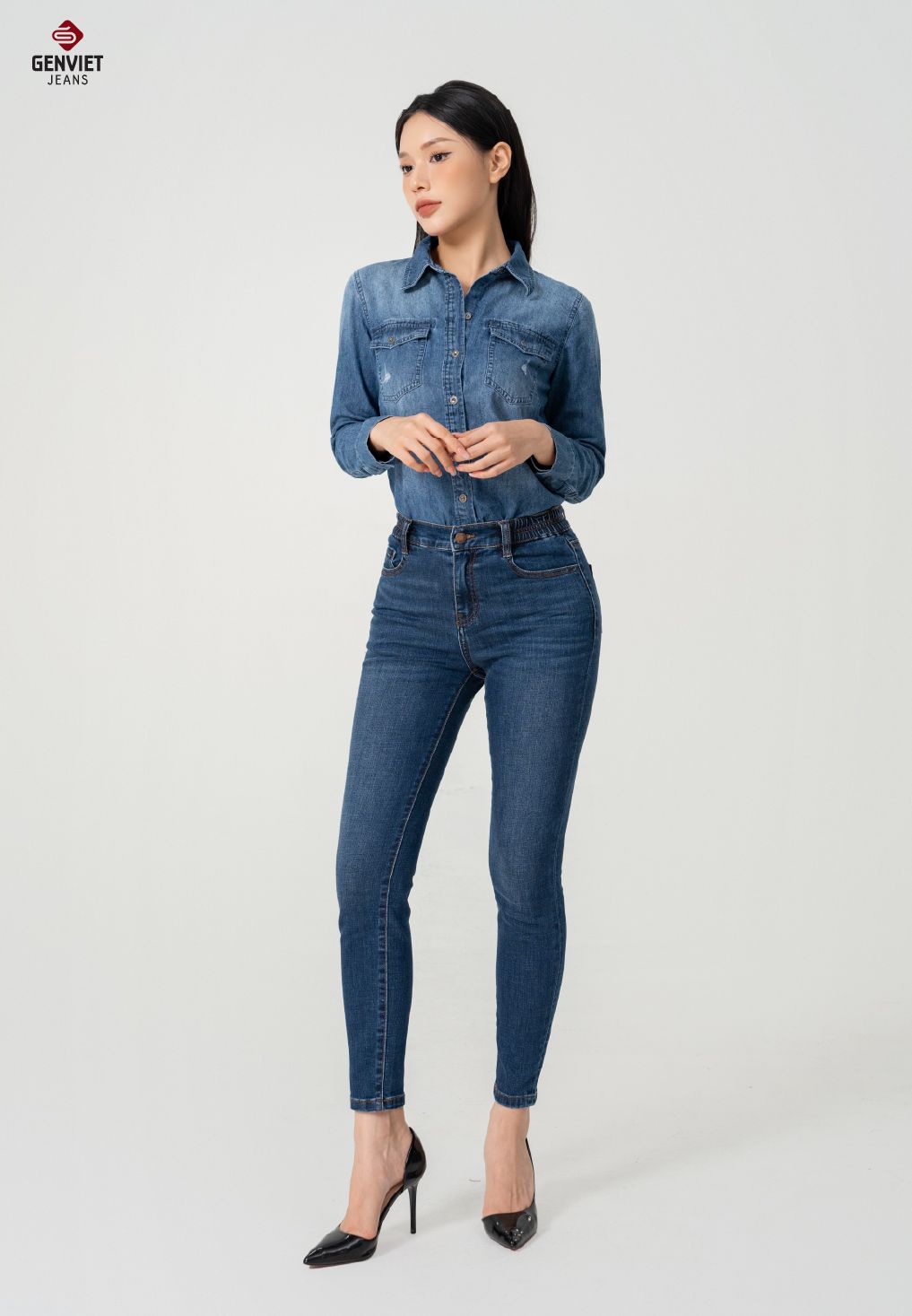  Quần Dài Nữ Jeans Col Cơ Bản DQ103J8392 