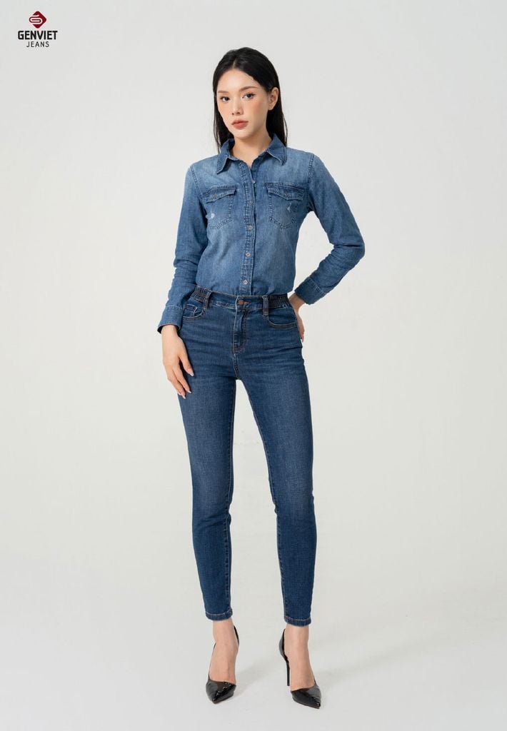 Quần Jeans Nữ Ống Col Vừa DQ103J8392
