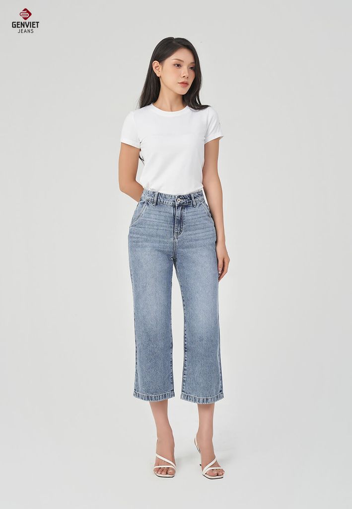 Quần Jeans Nữ Suông Vừa TQ123J8700