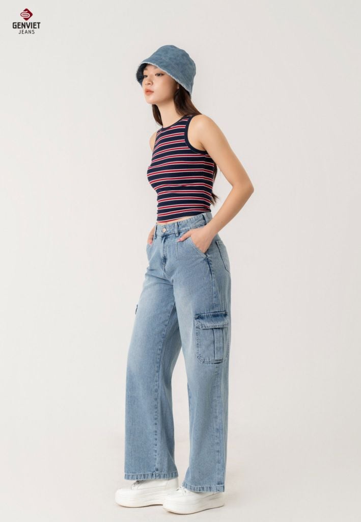 Quần Jeans Nữ Ống Suông XQ124J8398