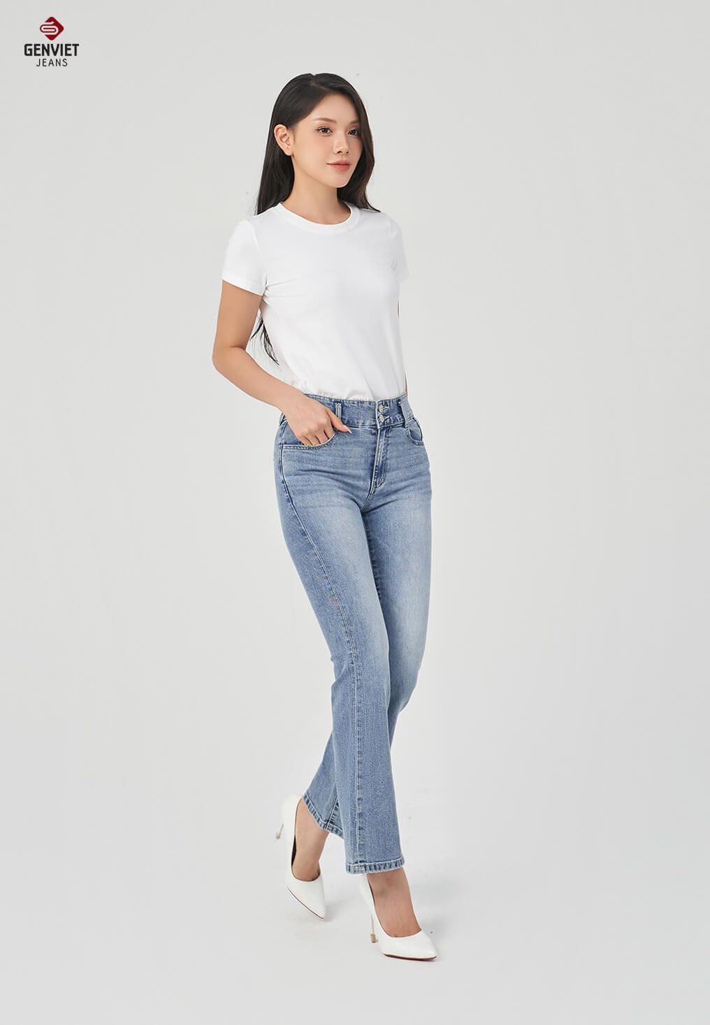  Quần Dài Nữ Jeans Vảy Trẻ Trung TQ110J8532 