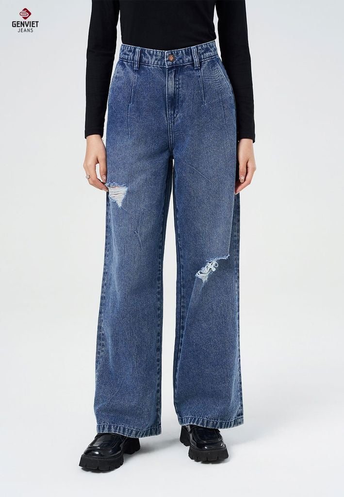 Quần Jeans Nữ Ống Suông TQ124J8402