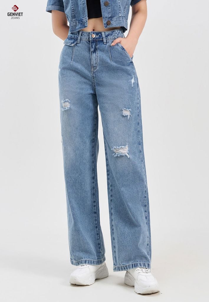 Quần Jeans Nữ Ống Suông TQ124J8154