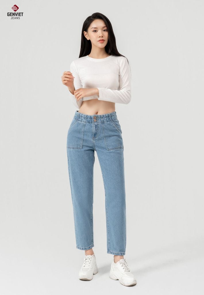 Quần Jeans Nữ Dáng Baggy TQ104J8393