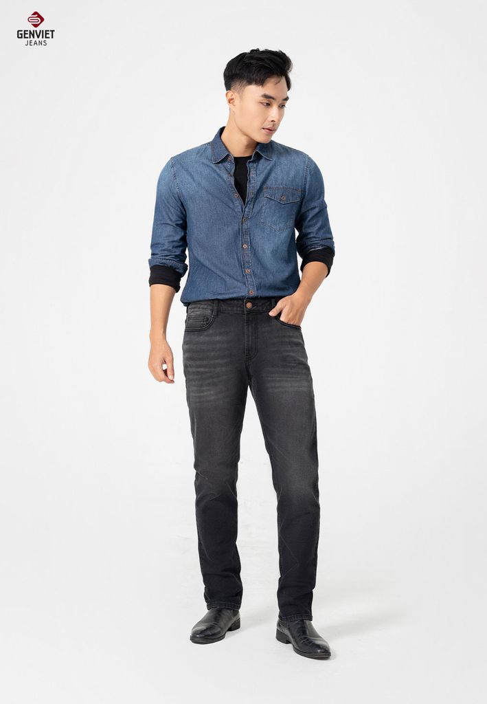 Quần Jeans Nam Ống Col Đứng T1108J8384