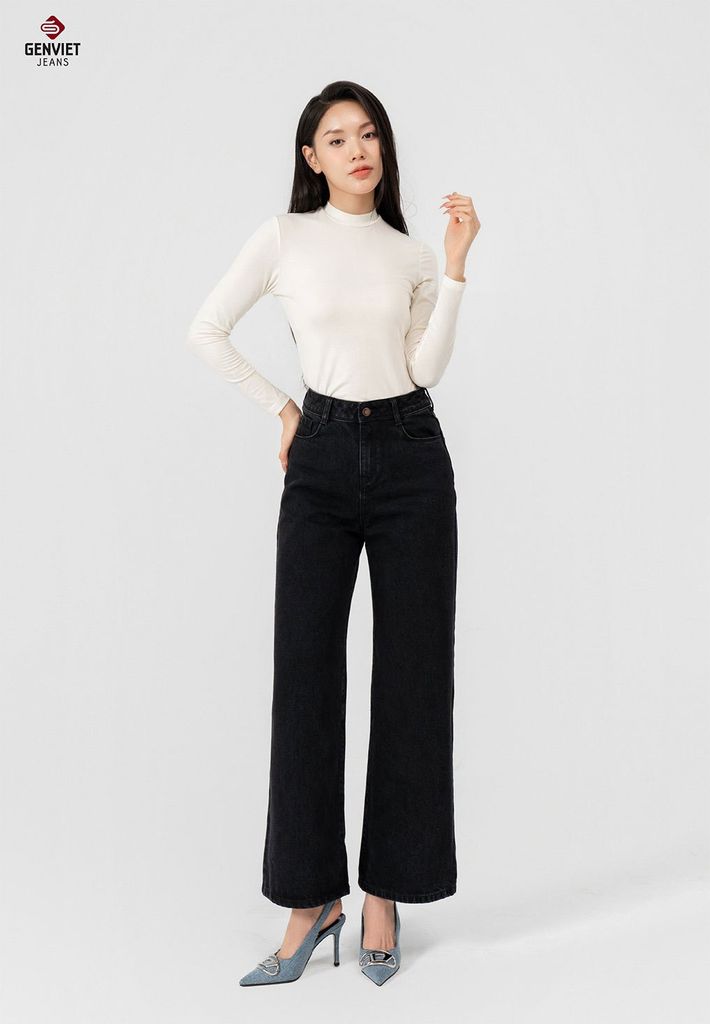 Quần Jeans Nữ Ống Suông TQ124J8489