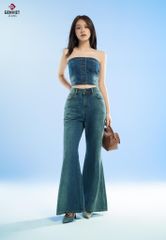 Quần Jeans Nữ Suông Vảy