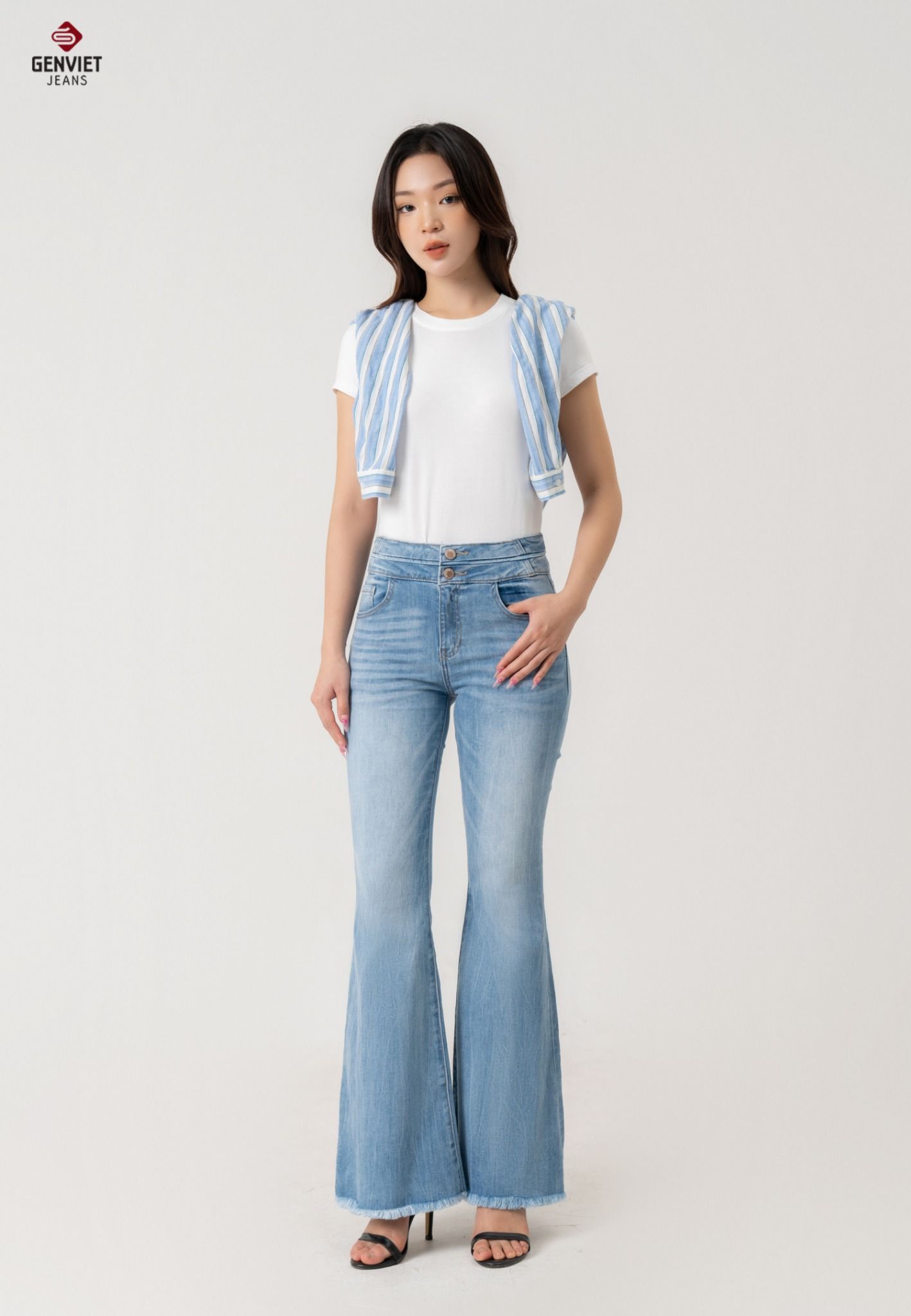  Quần Dài Nữ Jeans Sợi Cafe Vảy Thời Trang XQ110J8526 