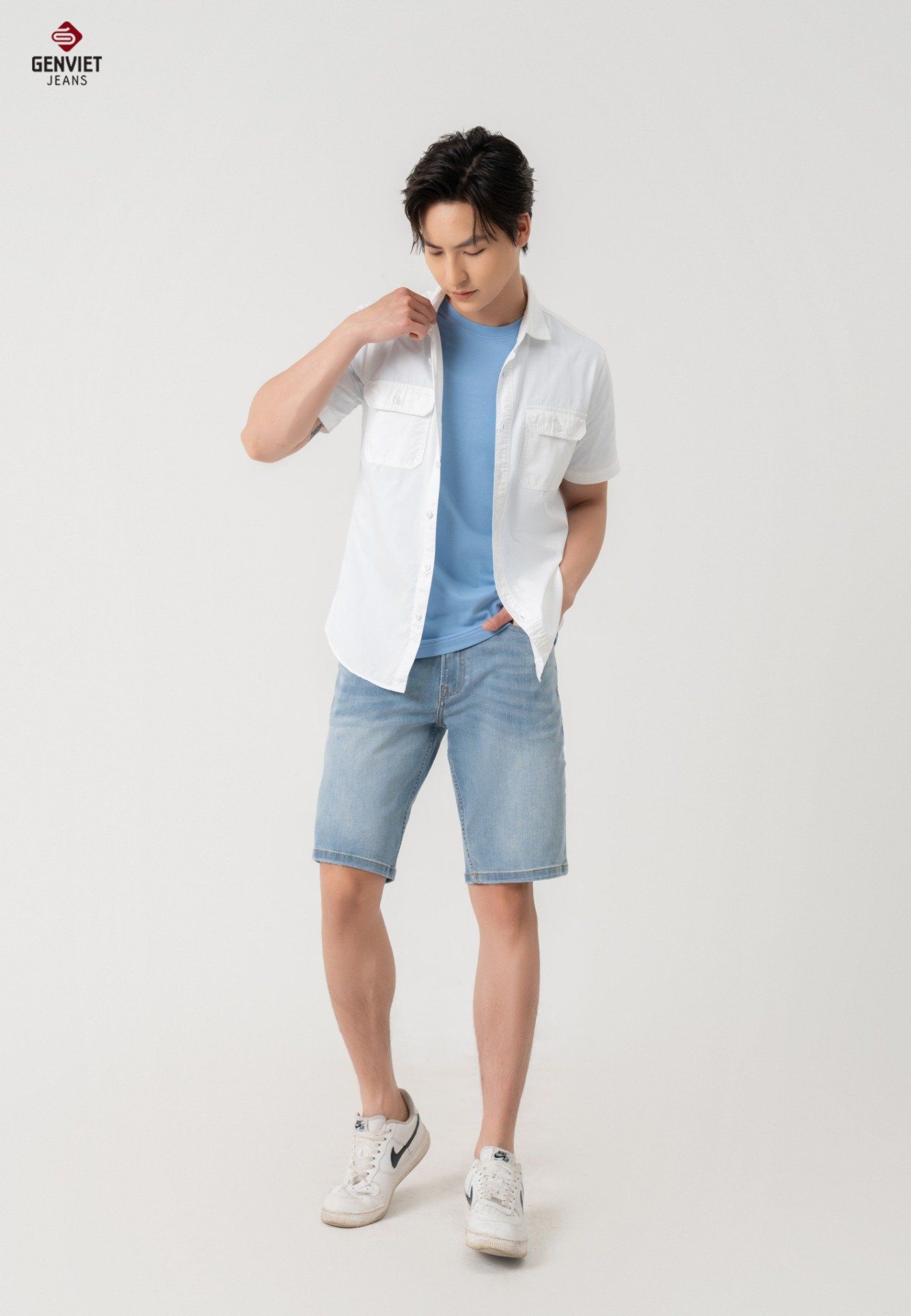  Quần Ngố Nam Jeans Sợi Cotton USA Suông Thời Trang T1303J8394 