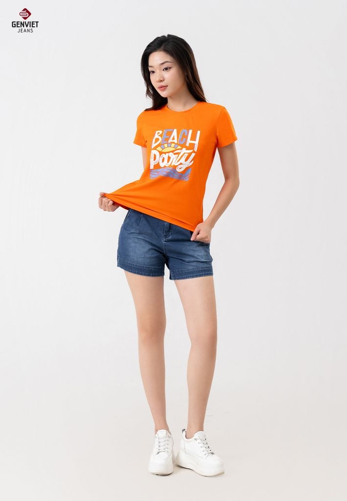 Quần Sooc Jeans Nữ Suông DQ424J8591