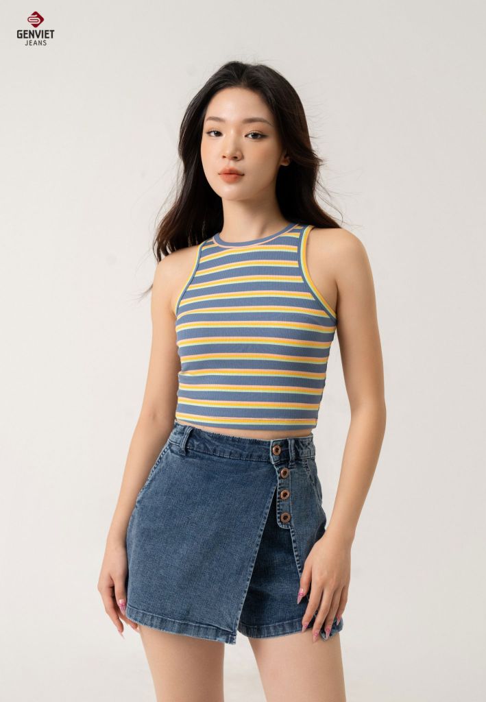 Quần Sooc Jeans Nữ Dáng A TQ424J8590