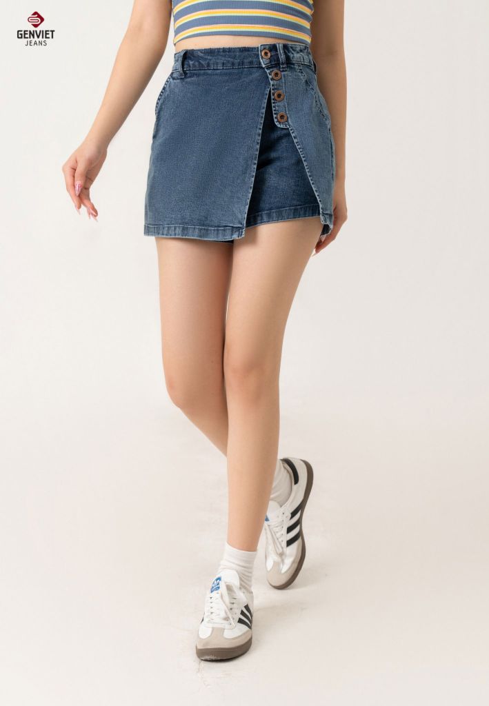 Quần Sooc Jeans Nữ Dáng A TQ424J8590