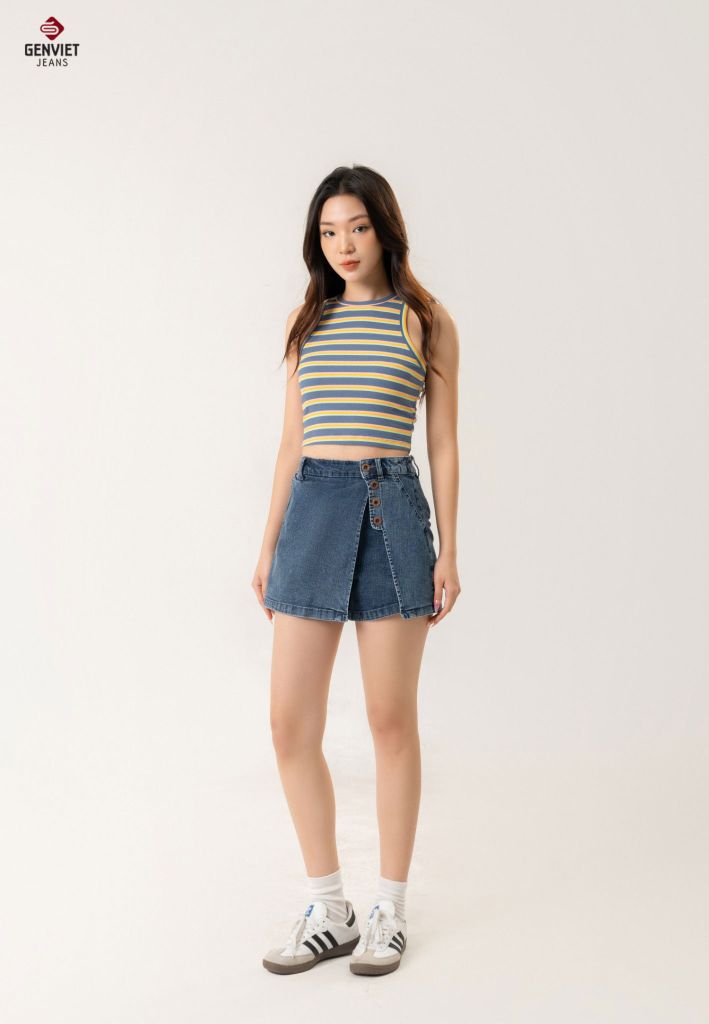 Quần Sooc Jeans Nữ Dáng A TQ424J8590