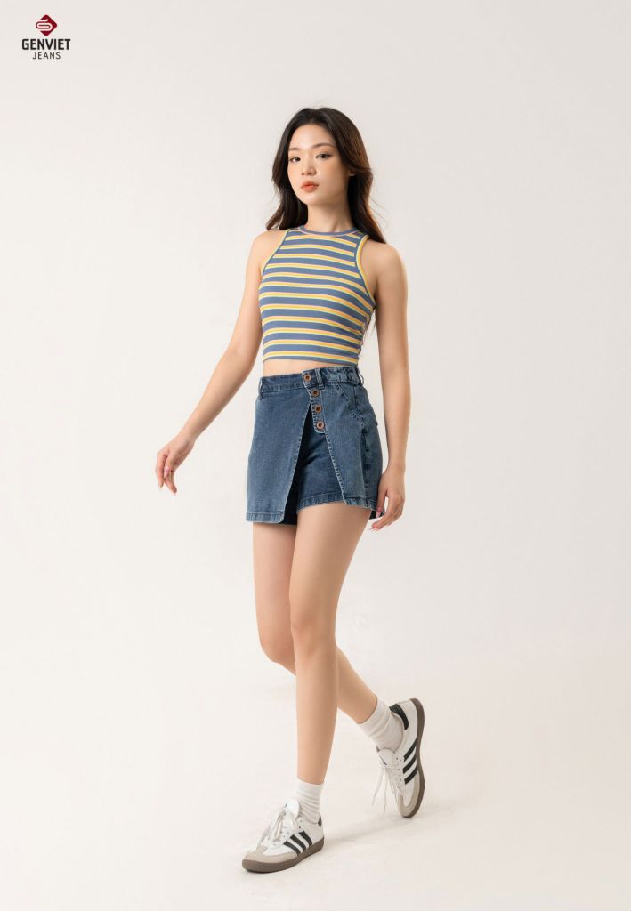 Quần Sooc Jeans Nữ Dáng A TQ424J8590