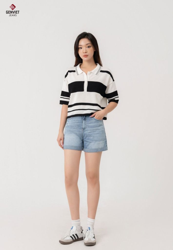 Quần Sooc Jeans Nữ Dáng A TQ428J8589